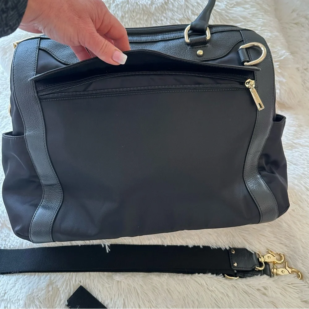 Rebecca Minkoff Knocked Up Diaper Bag Black Nylon Leather Baby Bag NWOT
